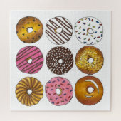 Donut Doughnut Sprinkles Bevriezing van de blauwe Legpuzzel (Horizontaal)