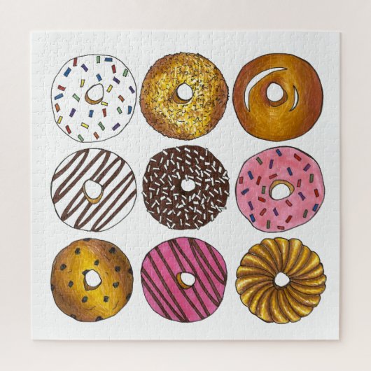 Donut Doughnut Sprinkles Bevriezing van de blauwe Legpuzzel (Verticaal)