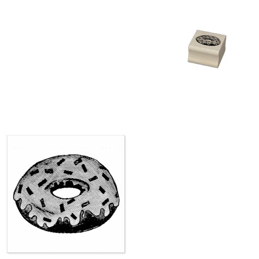 Donut Doughnut Sprinkles Breakfast Stamp Rubberstempel (Gestempeld)