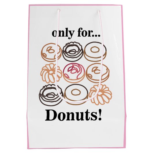Donut Doughnut Sweet Funny Verjaardag Medium Cadeauzakje (Achterkant)
