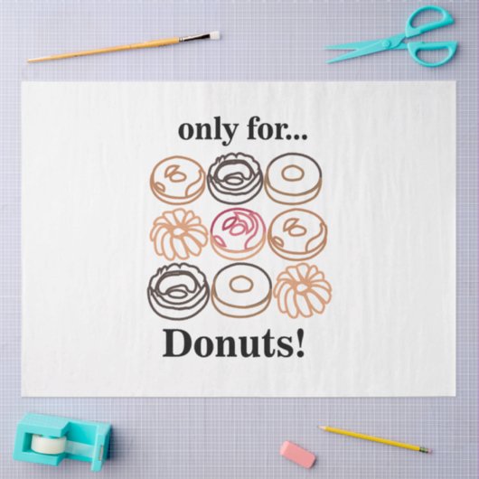 Donut Doughnut Sweet Funny Verjaardag Tissuepapier (Craft)