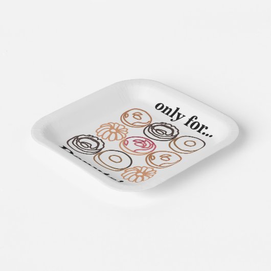 Donut Doughnut Sweet verjaardagsfeestje Papieren Bordje (Gebogen)