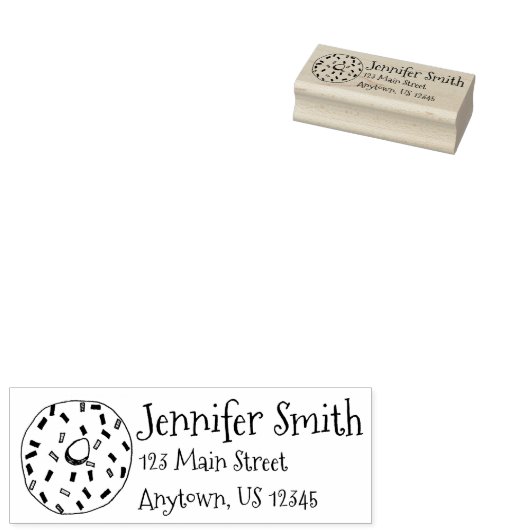 Donut Doughnut w/ Sprinkles Adres Etiket Stempel (Gestempeld)