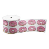 Donut Doughnut w/Sprinkles Pink Donuts Ribbon Satijnen Lint (Spoel)