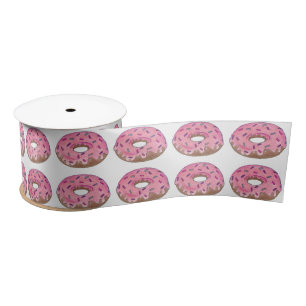 Donut Doughnut w/Sprinkles Pink Donuts Ribbon Satijnen Lint