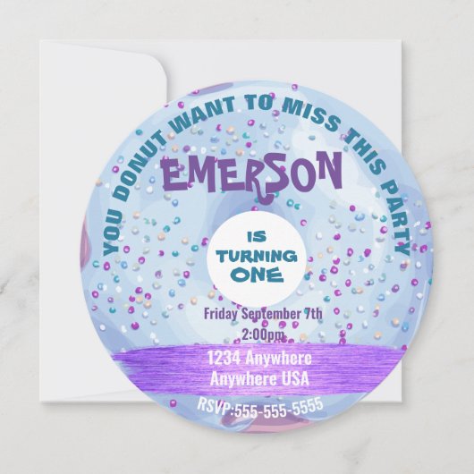 Donut DOUGHNUT wil missen, feest geven Kaart (Voorkant)