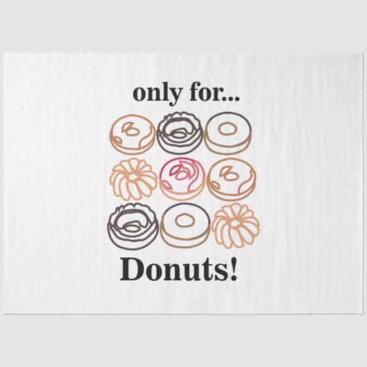 Donut Doughnut Zoete Grappige Verjaardag Tissuepapier (Voorkant)