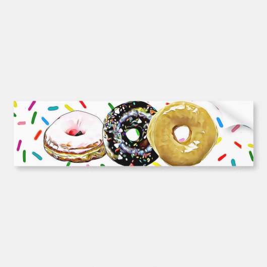 Donut Doughnuts Bumperstickers (Voorkant)