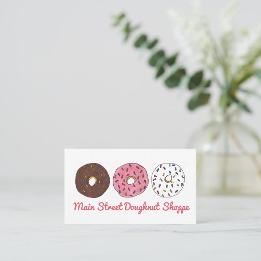 Donut Doughnuts sprinkles bakkerij van gebak Visitekaartje (Staand voorkant)