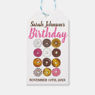 Donut Doughnuts Verjaardagsfeestje Brunch Bake Sal Cadeaulabel