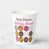 Donut Doughnuts Verjaardagsfeestje Brunch Bake Sal Papieren Bekers (Voorkant)