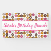 Donut Doughnuts Verjaardagsfeestje Brunch Bake Sal Spandoek (Horizontaal)