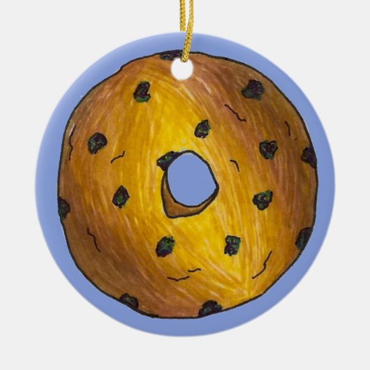Donut Dozen Blueberry Cake Doughnut Pastry Keramisch Ornament (Voorkant)