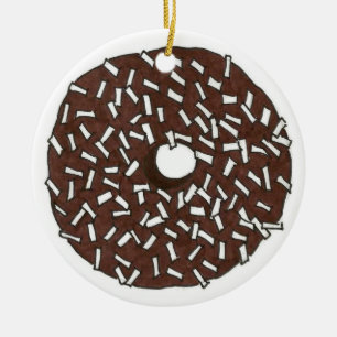 Donut Dozen Chocolate Coconut Doughnut Pastry Keramisch Ornament