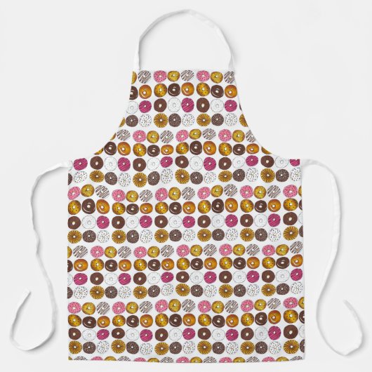 Donut Dozen Doughnoten Junk Food Breakfast Brunch Schort (Voorkant)
