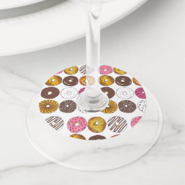 Donut Dozen Doughnoten Pastries Breakfast Brunch Wijnglaslabel