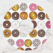 Donut Dozen Doughnoten Pastries Breakfast Brunch Wijnglaslabel (Voorkant)