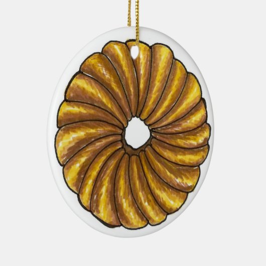 Donut Dozen French Twist Doughnut Pastry Keramisch Ornament (Rechts)