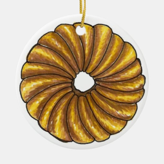 Donut Dozen French Twist Doughnut Pastry Keramisch Ornament (Voorkant)
