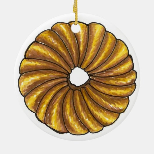 Donut Dozen French Twist Doughnut Pastry Keramisch Ornament (Achterkant)