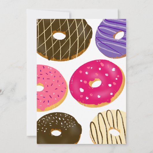 Donut draaien een leuke leuke leuke waterverf 1e v kaart (Achterkant)