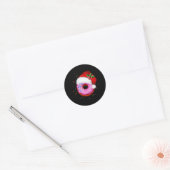 Donut Dragen Santa Hoed Vrolijk Kerstmis Dough Ronde Sticker (Envelop)