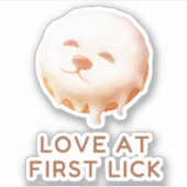 Donut Droom: Geglazuurde Glimlach Puppy Sticker (Voorkant)