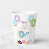 Donut een jongen verjaardag papieren bekers (Voorkant)