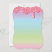 Donut eerste 1e verjaardagsfeest pastel regenboog kaart (Achterkant)