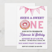 Donut eerste verjaardag kaart (Voorkant / Achterkant)