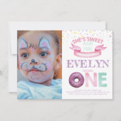 Donut eerste verjaardag Waterverf foto Kaart (Voorkant)