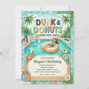 Donut einde van de zomer zwembadfeest uitnodiging