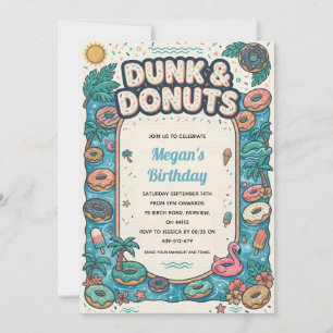 Donut einde van de zomer zwembadfeest uitnodiging