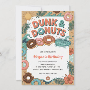 Donut einde van de zomer zwembadfeest uitnodiging