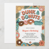 Donut einde van de zomer zwembadfeest uitnodiging (Voorkant / Achterkant)
