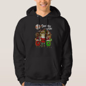 Donut Elf Christmas  80s Xmas Tree Santa Claus Ret Hoodie (Voorkant)