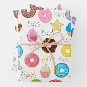 Donut en cupcakes inpakpapier vel