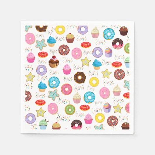 Donut en cupcakes servet (Voorkant)