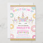 Donut En Eenhoorn Uitnodiging Donut Wordt Groot Fe (Voorkant)