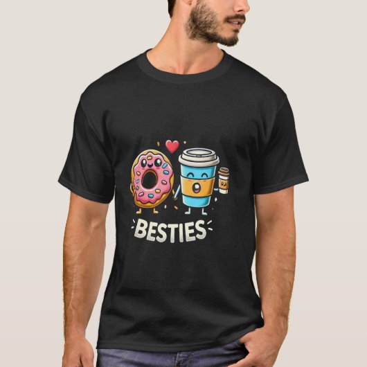 Donut en koffie besties t-shirt (Voorkant)