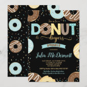 Donut en luiers Baby Sprinkle Baby shower Boy Kaart (Voorkant / Achterkant)