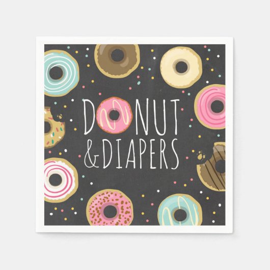 Donut en luiers Papier servet Baby strooi (Voorkant)