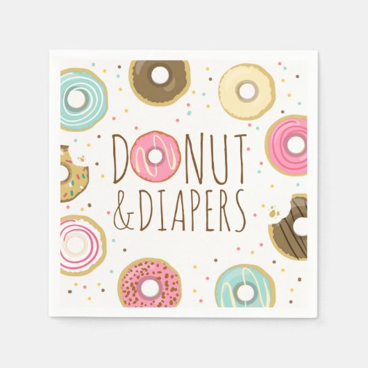 Donut en luiers Papier servet Baby strooi (Voorkant)