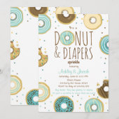 Donut en Luiers Spatjes uitnodigen Jongens Meisjes Kaart (Voorkant / Achterkant)