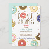 Donut en Luiers Spetter uitnodiging Coed feest (Voorkant / Achterkant)