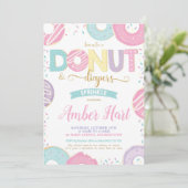 Donut en luiers Sprinkle Baby shower Girl Kaart (Staand voorkant)