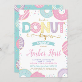 Donut en luiers Sprinkle Baby shower Girl Kaart