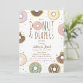 Donut en Luiers Sprinkle nodigen uit Meisje Code d Kaart (Staand voorkant)