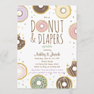 Donut en Luiers Sprinkle nodigen uit Meisje Code d Kaart
