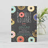 Donut en Luiers Sprinkle uitnodiging Code douche (Staand voorkant)